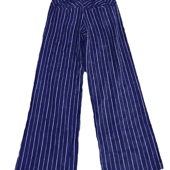 NWT Free People Striped Linen & Cotton Pants Women's Size 0 - Picture 1 of 7